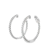 14k White Gold 1.25ct G SI1 Round Diamond Hoop Earrings